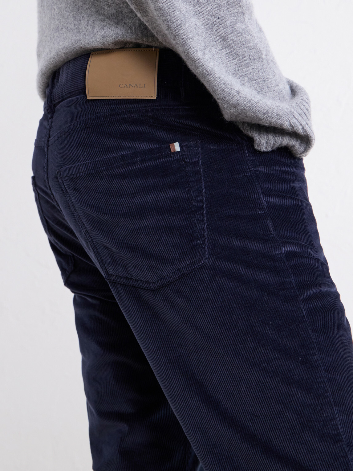 Canali - Tapered Cotton-Blend Corduroy Trousers - Blue