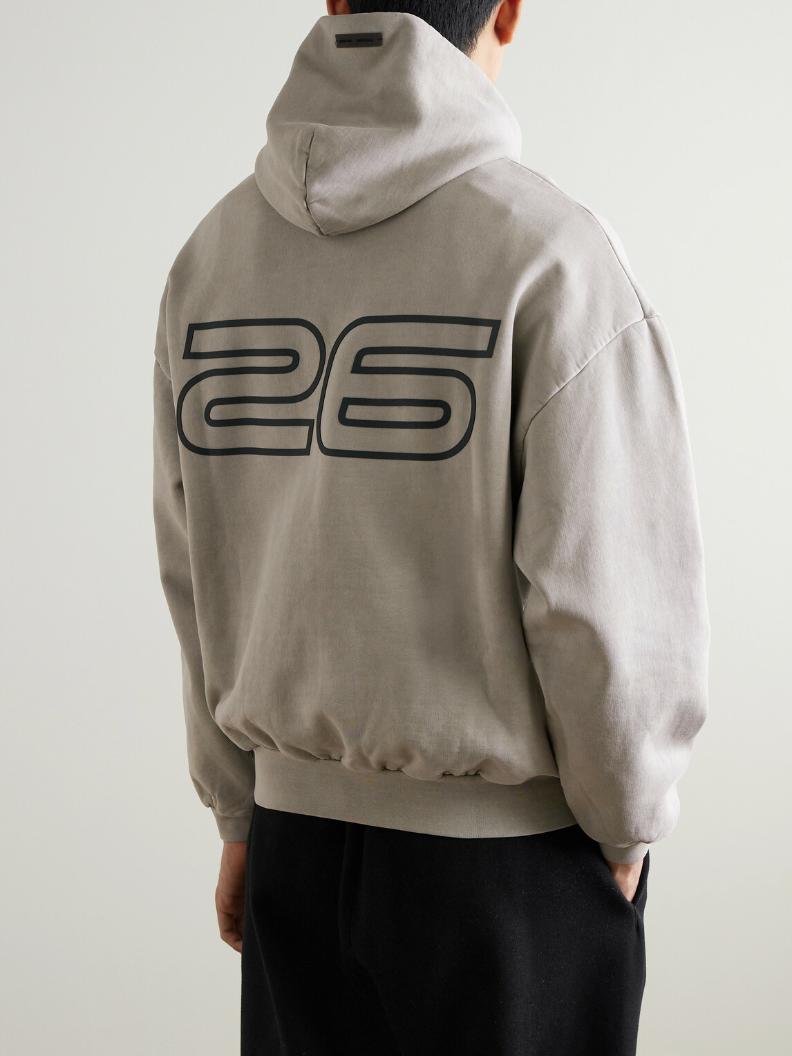 FEAR OF GOD ESSENTIALS - 90s Logo-Print Cotton-Jersey Hoodie - Gray