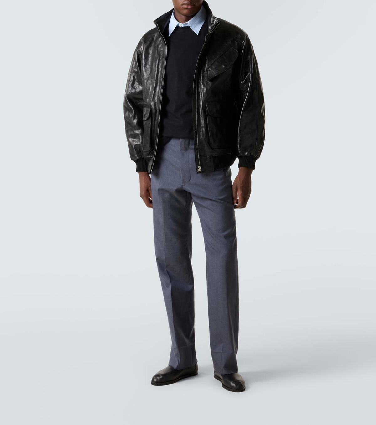 Auralee Leather bomber jacket