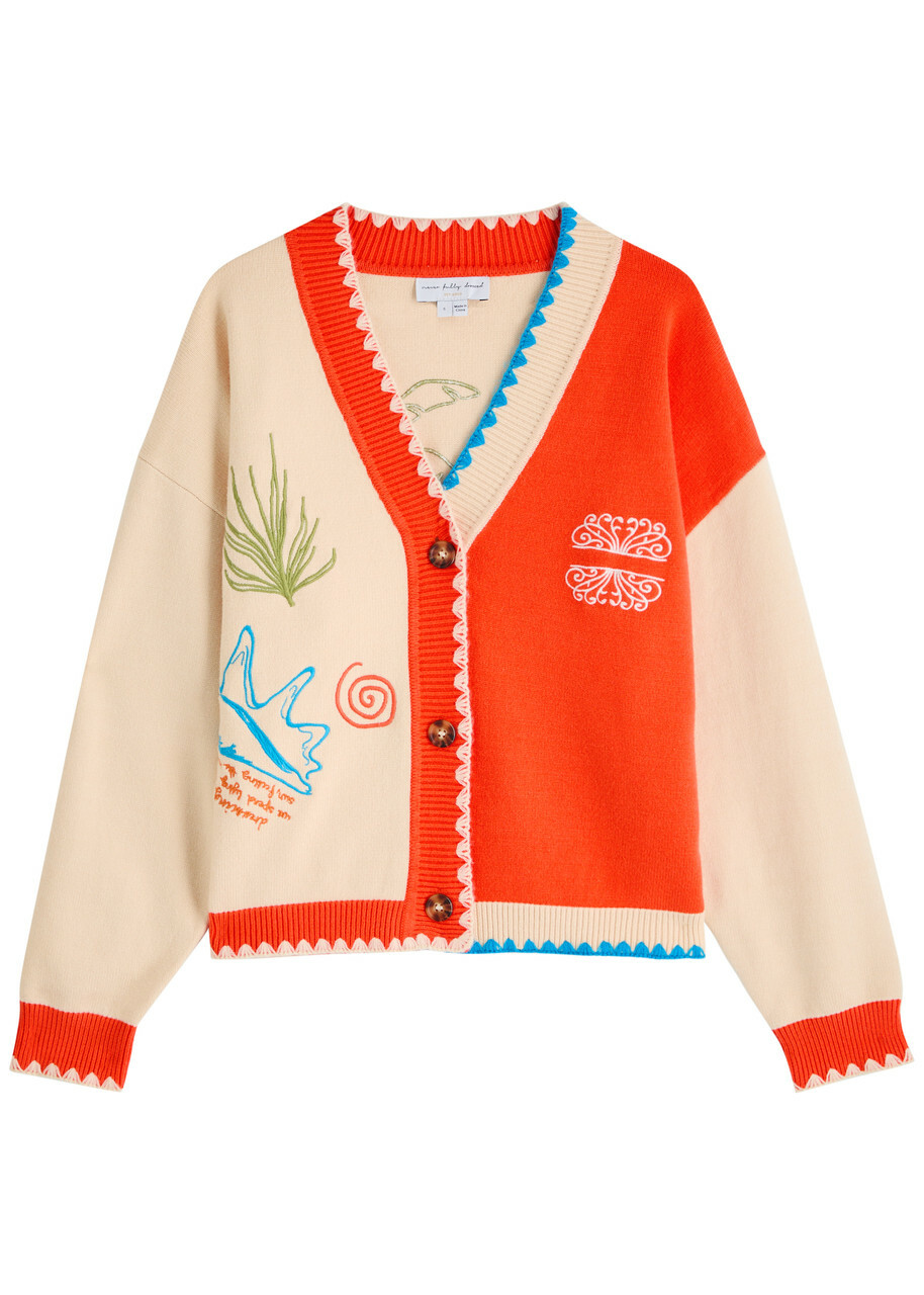 Never Fully Dressed Cream and Red Sol De Palma Knit Cardigan