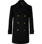 DUNHILL - Double-Breasted Wool and Cashmere-Blend Peacoat - Black
