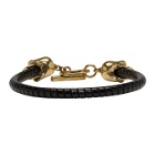 Alexander McQueen Black T-Bar Skull Bracelet