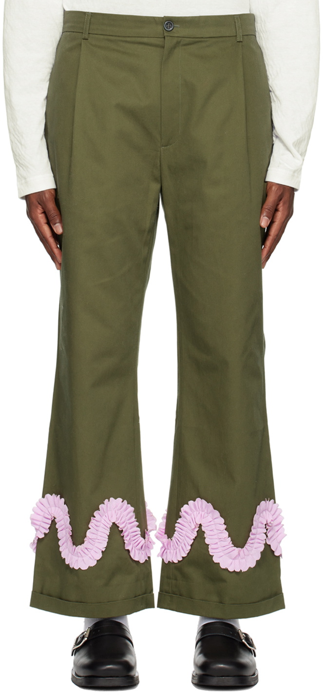 Sky High Farm Workwear Khaki Worm Trousers Sky High Farm