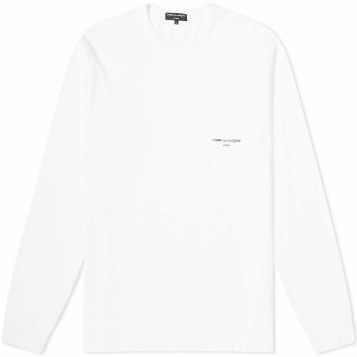 Photo: Comme des Garçons Homme Men's Pocket Logo Long Sleeve T-Shirt in White