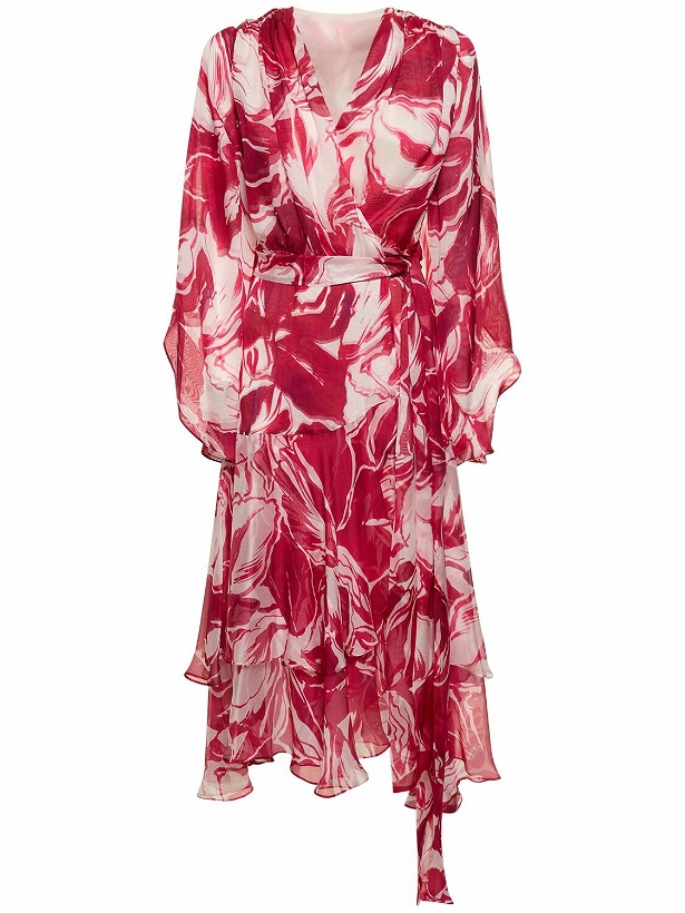 Photo: COSTARELLOS - Juniper Printed Silk Midi Wrap Dress