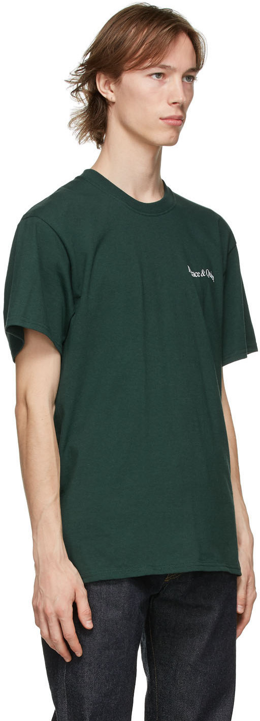 Museum of Peace & Quiet Green Warped Wordmark T-Shirt