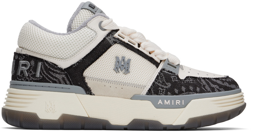 AMIRI Black & Off-White Bandana Denim MA-1 Sneakers Amiri