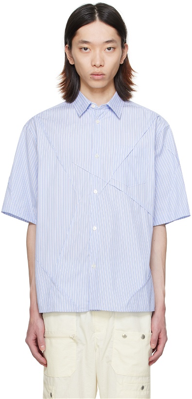Photo: UNDERCOVER Blue Pinched Seam Shirt
