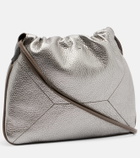 Brunello Cucinelli Monili Small metallic leather crossbody bag