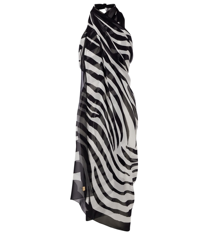 Photo: Balmain Zebra-print silk beach cover-up