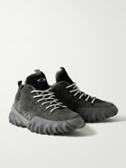Oakley Factory - Edge Mesh and Rubber-Trimmed Distressed Suede Boots - Gray