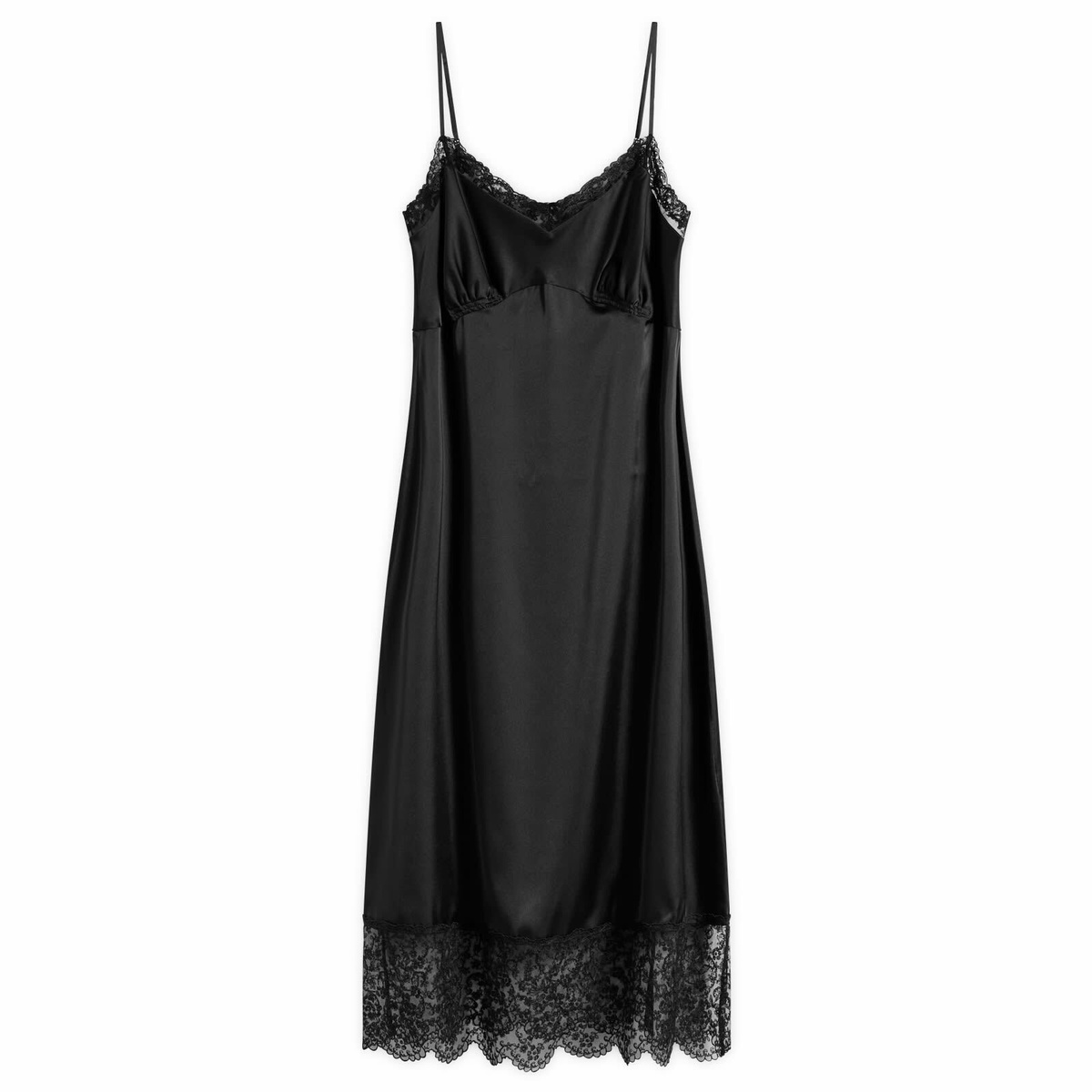 Simone Rocha Women's Lace Trim Slip Dress in Black