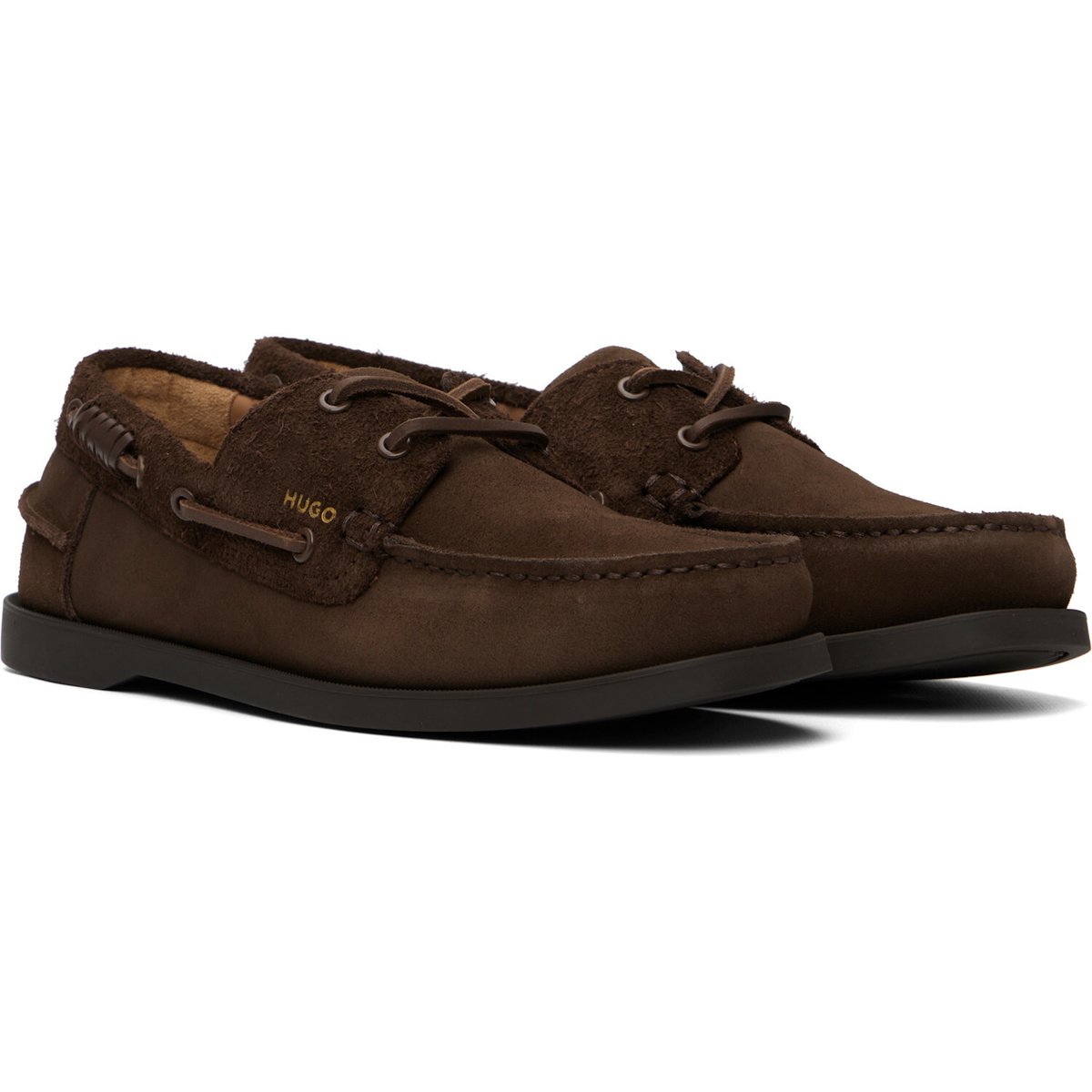 Hugo Brown Mixed Suedes Boat Shoes