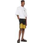 Pyer Moss Black and Yellow Wave Track Shorts
