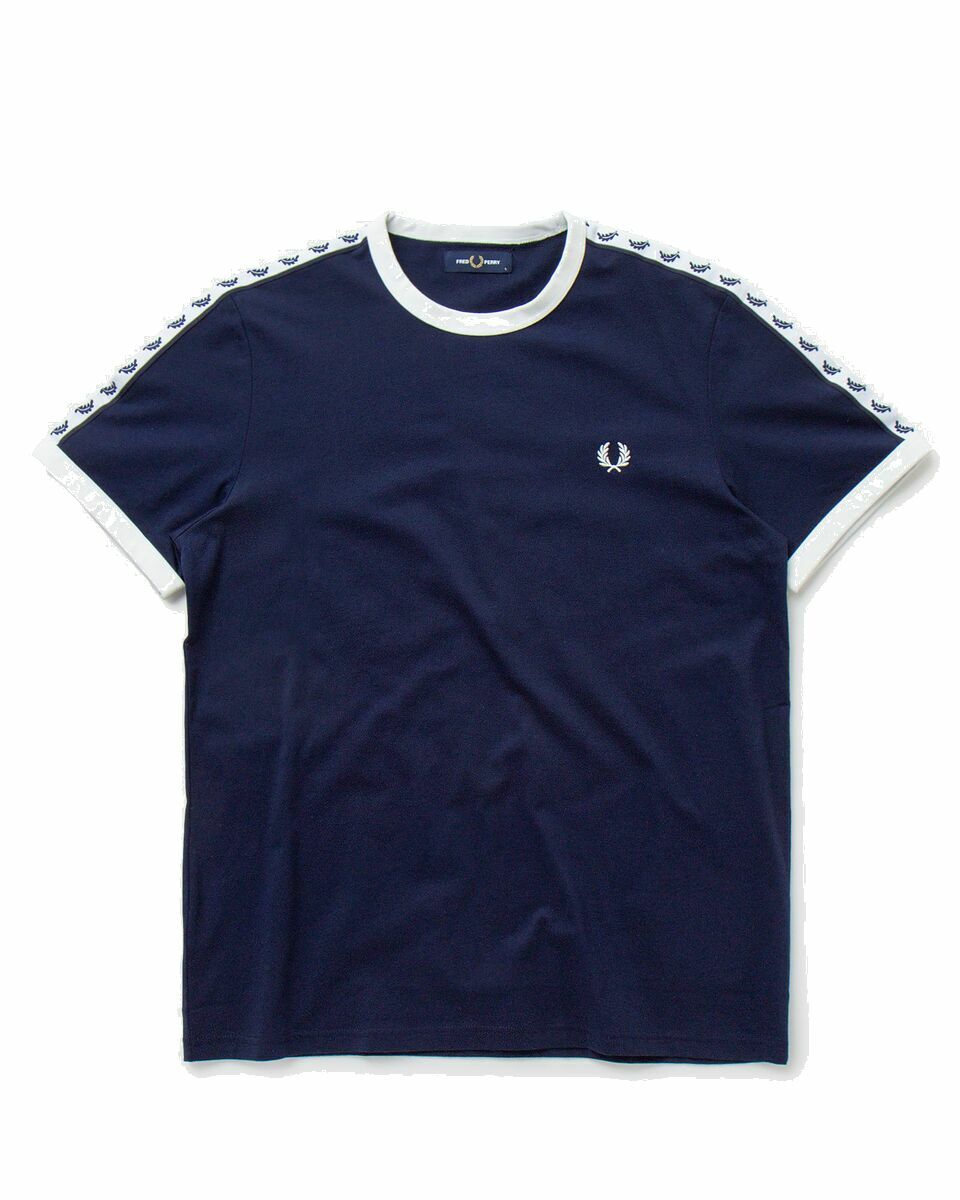 Photo: Fred Perry Taped Ringer T Shirt Blue - Mens - Shortsleeves
