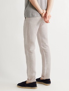 120% - Slim-Fit Tapered Linen Drawstring Trousers - Neutrals