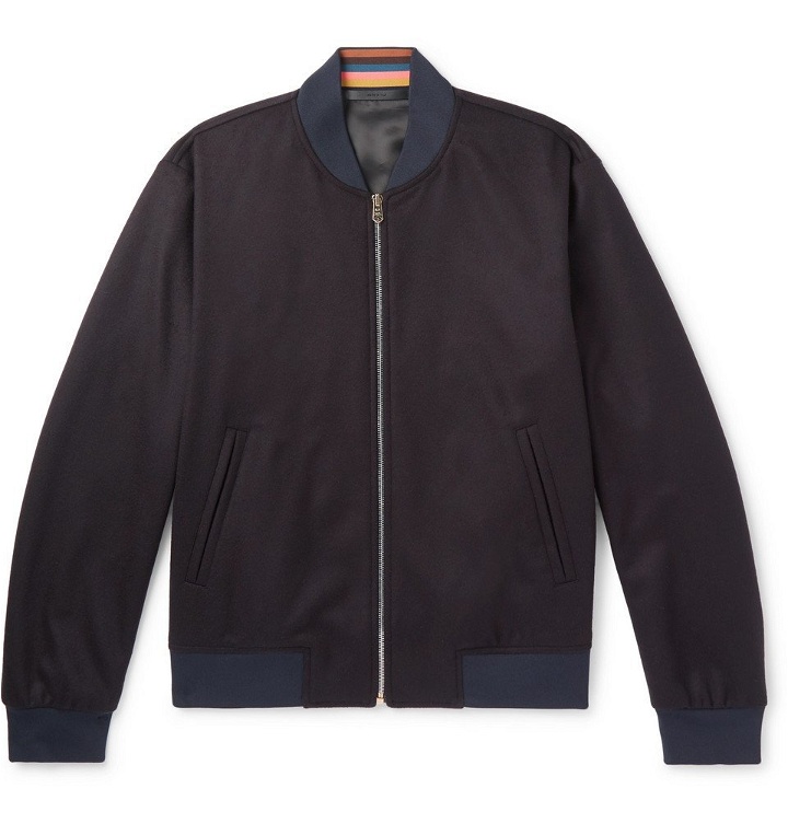 Photo: Paul Smith - Wool and Cashmere-Blend Bomber Jacket - Men - Navy
