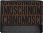 Moschino Brown Jacquard Logo Wallet