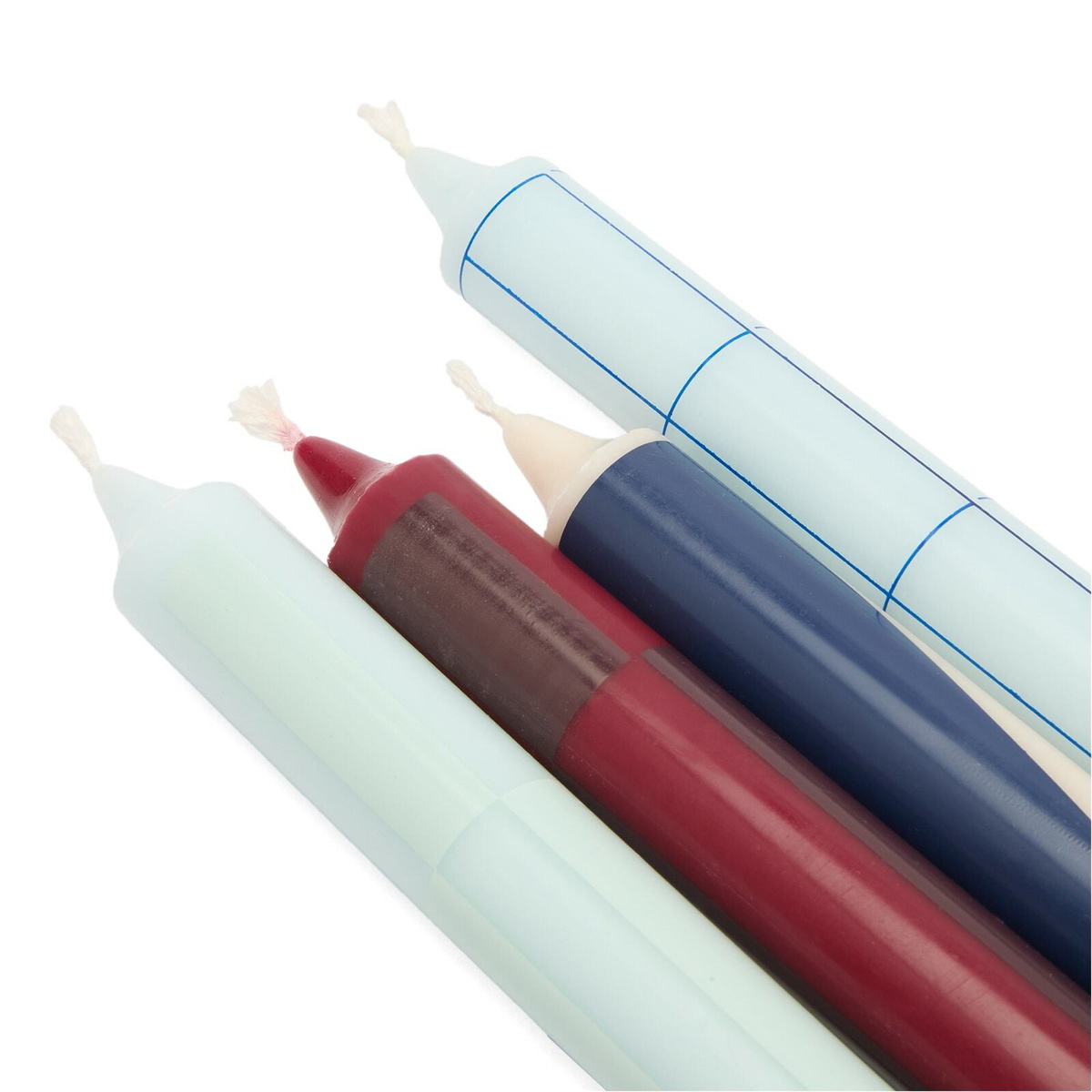 HAY Pattern Candle - Set of 4 in Blues/Bordeaux 