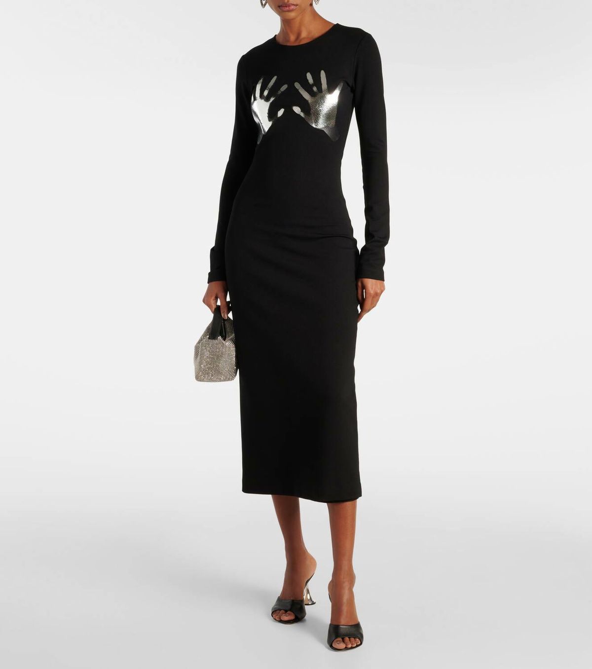 Area Patch-appliqué jersey midi dress
