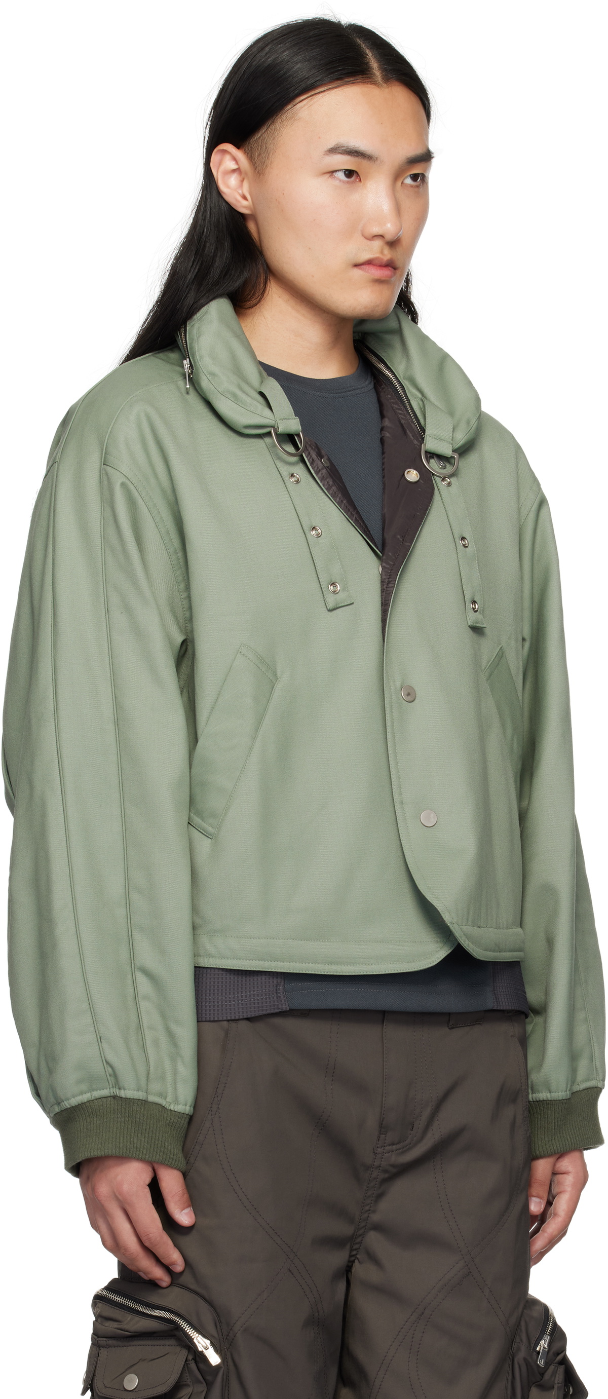 FFFPOSTALSERVICE Khaki Reia Hooded Parachute Jacket