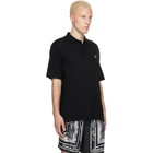 BALMAIN Black Embroidered Cotton Polo