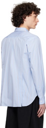 Comme des Garçons Homme Deux Blue Cotton Broad Stripe Shirt