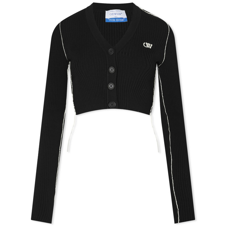 Photo: Off-White Women's Outline Crop Cardigan in Black