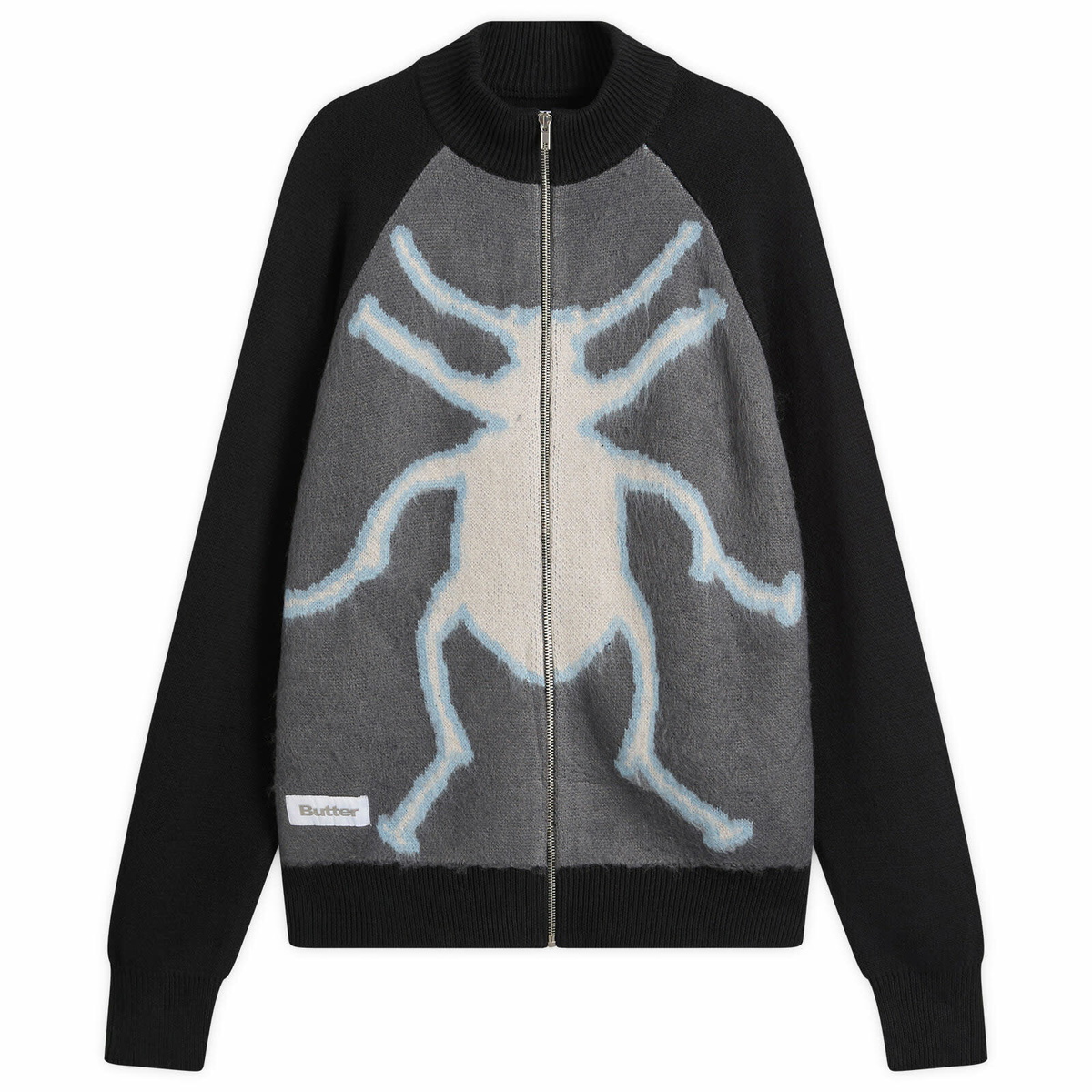 Butter Goods Men's Beetle Zip Knit Sweater in Black Butter Goods