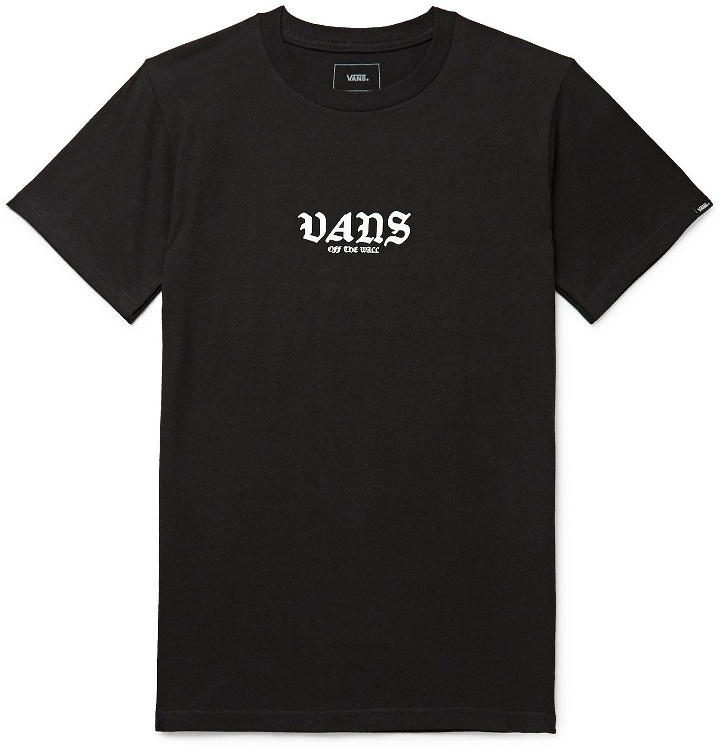 Photo: Vans - Old Skool Logo-Print Cotton-Jersey T-Shirt - Black