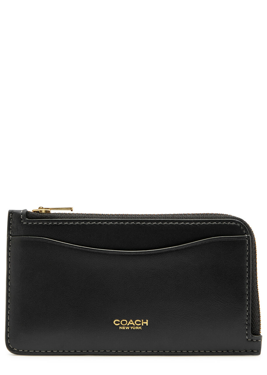 Coach Leather Cardholder - Black - One Size