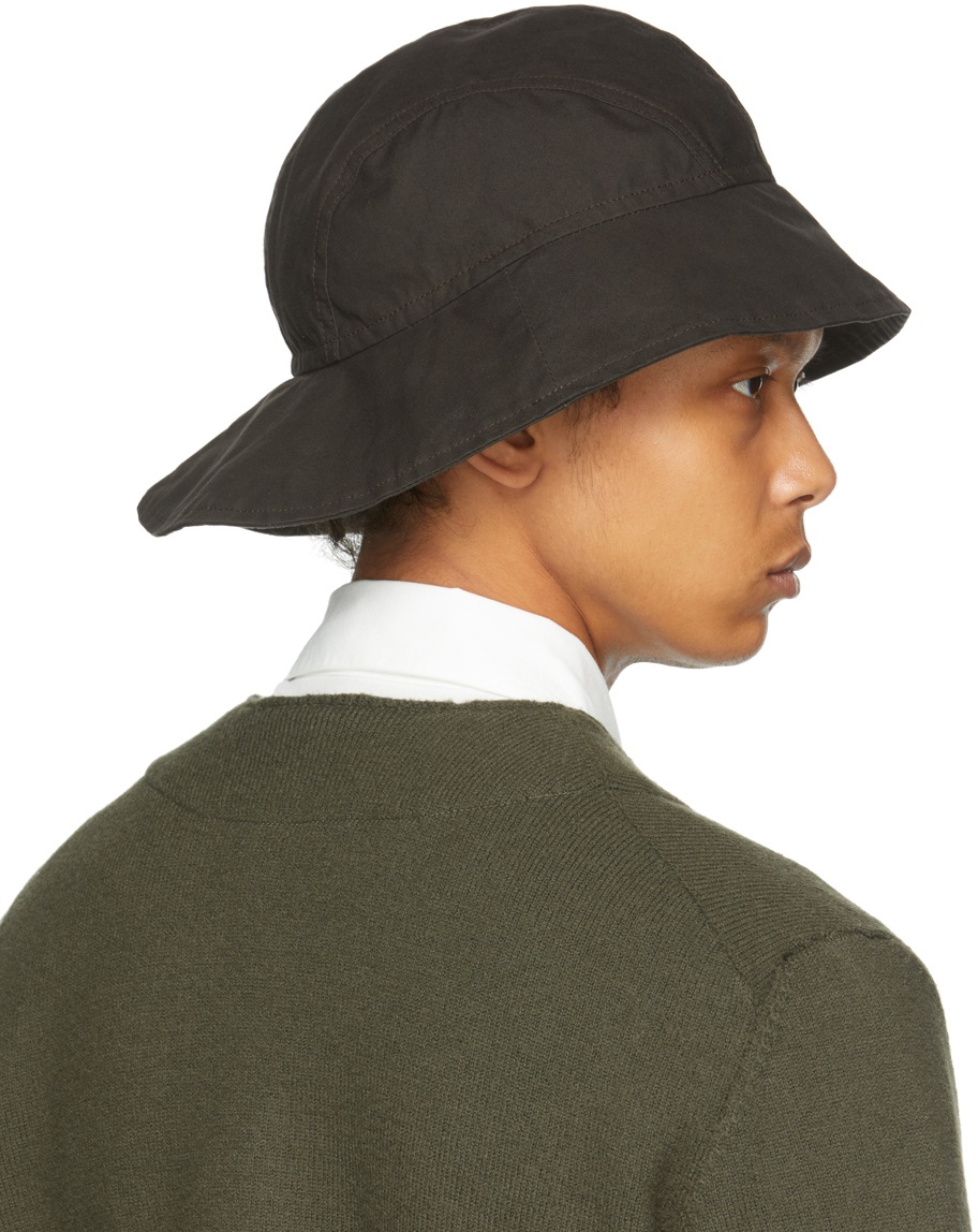 MHL by Margaret Howell Black Waxed Cotton Sou'Wester Hat MHL
