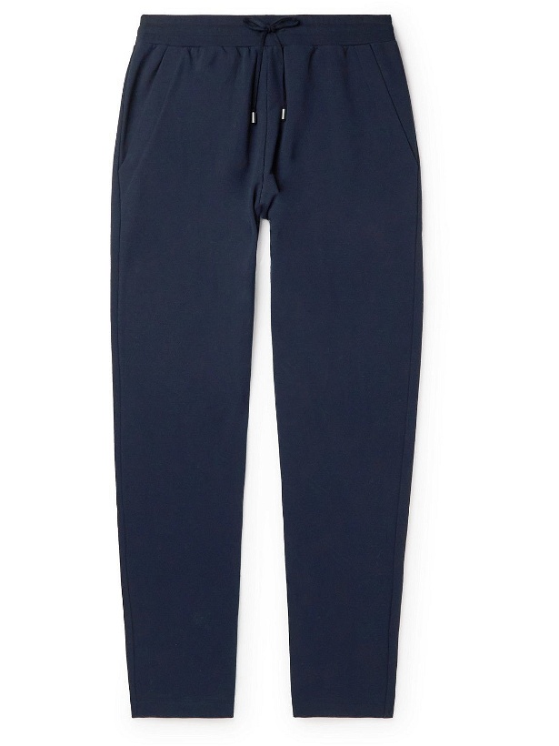 Photo: Canali - Slim-Fit Tapered Stretch-Cotton Sweatpants - Blue
