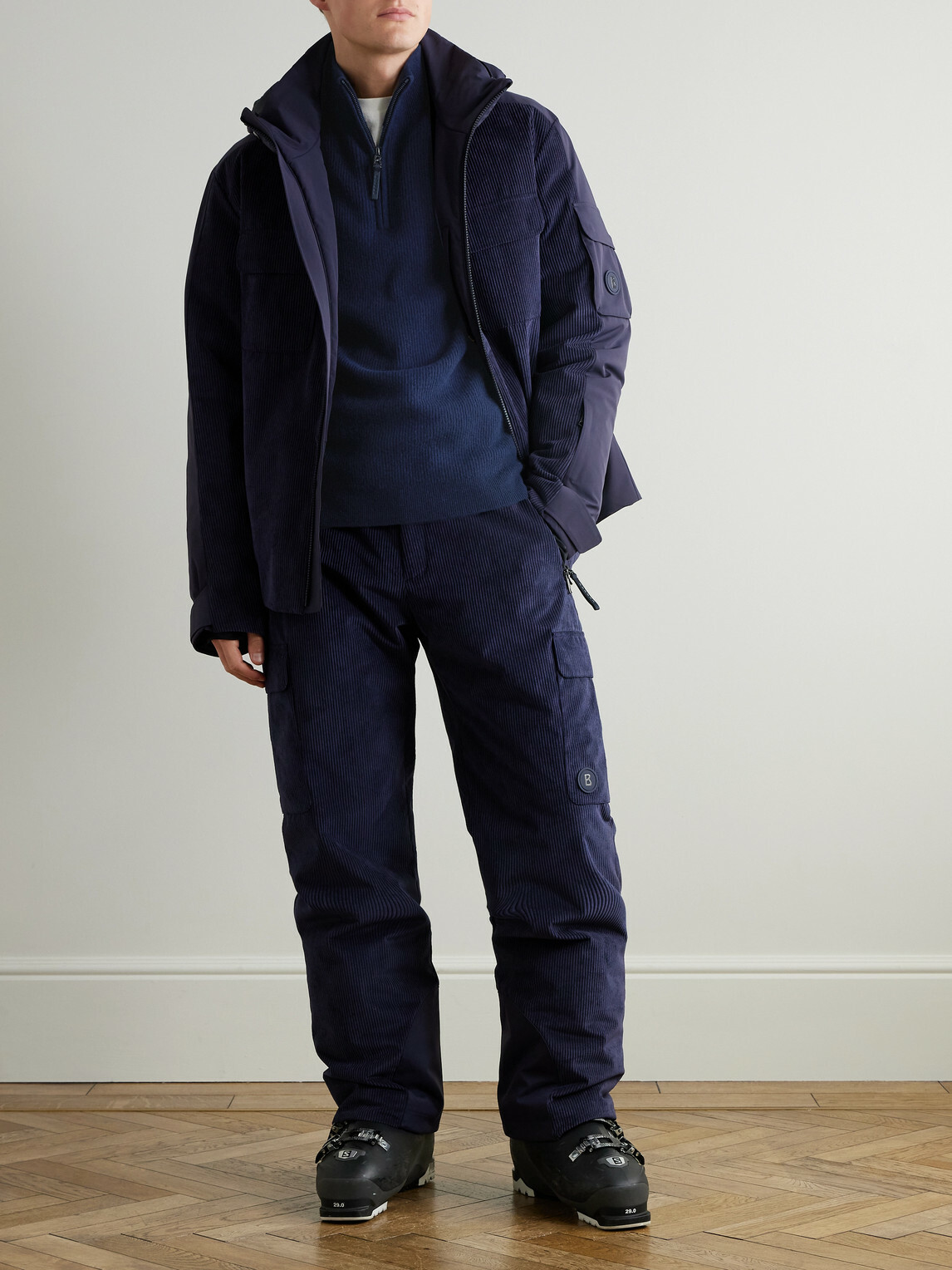 BOGNER - Derek-1 Virgin Wool and Cashmere-Blend Half-Zip Ski Midlayer - Blue