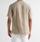 HARTFORD - Camp-Collar Slub Linen Shirt - Neutrals