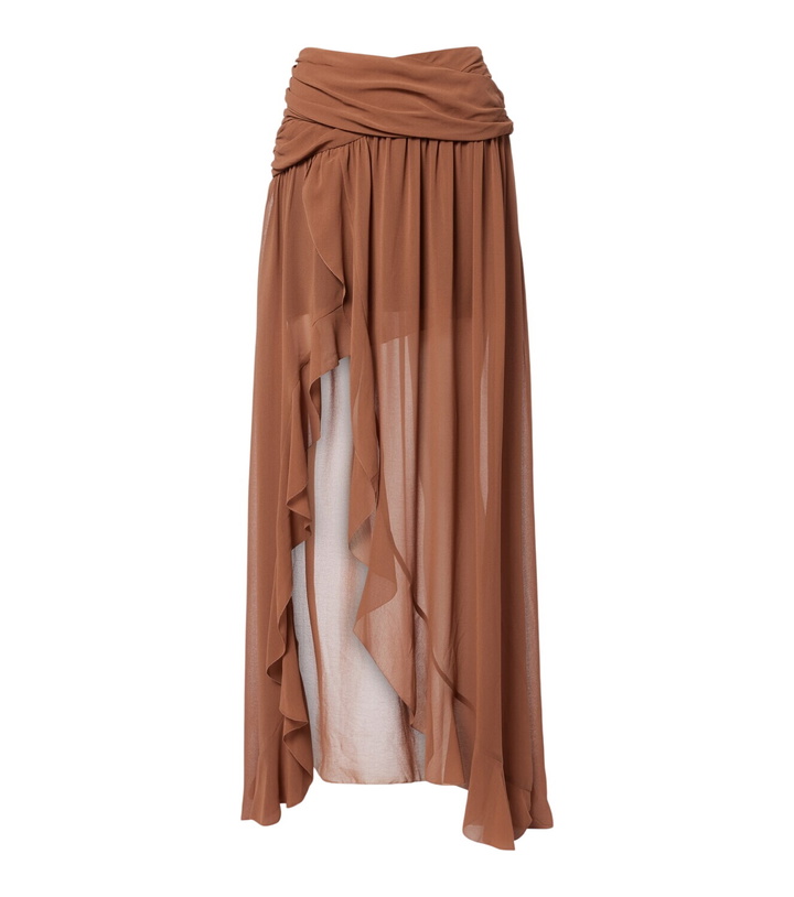 Photo: Jacques Wei Draped asymmetric maxi skirt