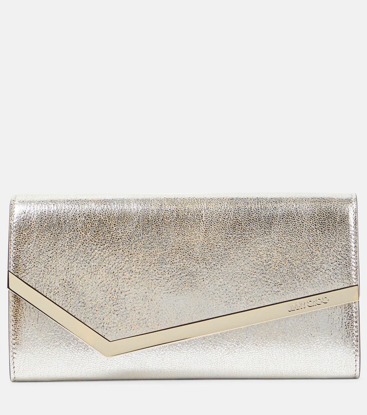 Jimmy Choo Emmie metallic leather clutch Jimmy Choo