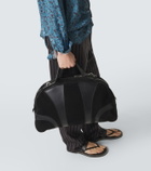 Dries Van Noten Leather-trimmed suede duffel bag