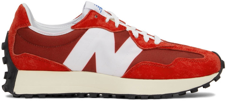 Photo: New Balance Red & White 327 Sneakers