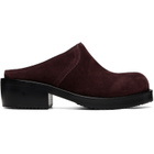 Dries Van Noten Burgundy Suede Workwear Mule Loafers
