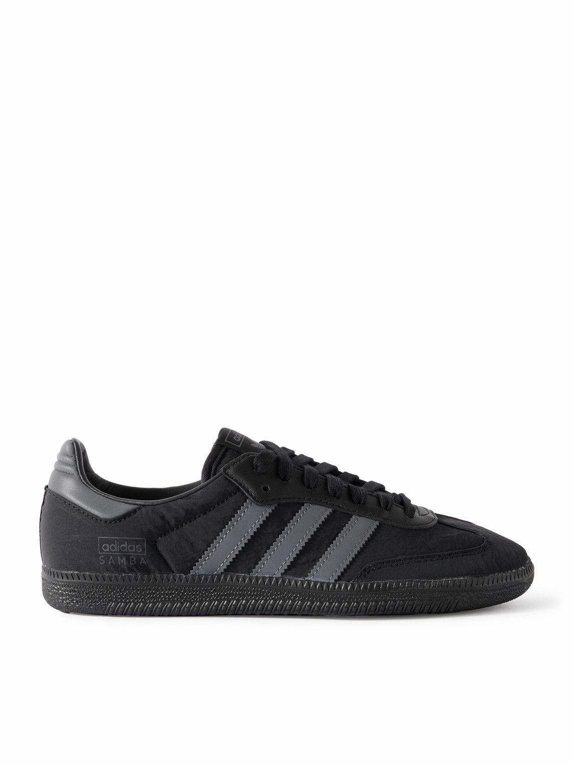 adidas Originals - Samba OG Leather-Trimmed Shell Sneakers - Gray ...