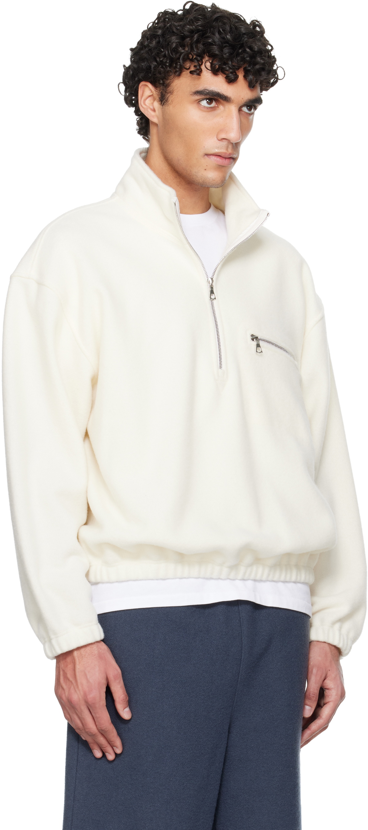 Rier White Fleece Sweater