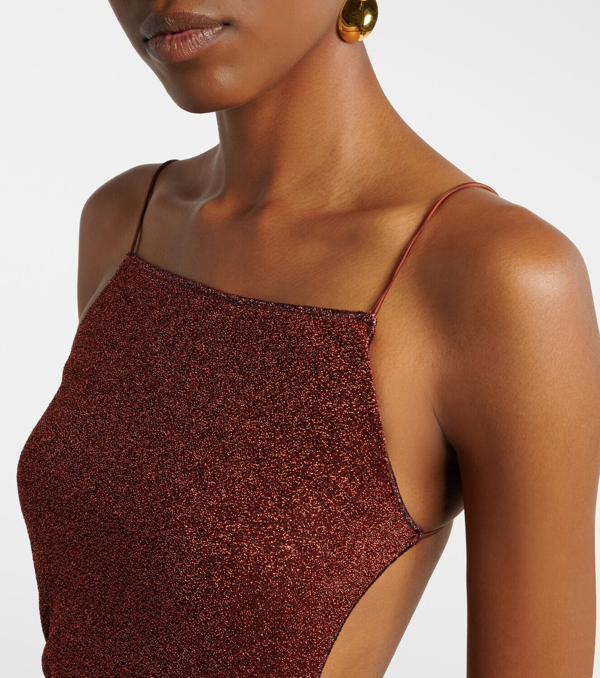 Oséree Lumière Shell open-back midi dress