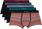 Paul Smith Five-Pack 'Signature Stripe' Mixed Organic-Cotton Boxer Briefs