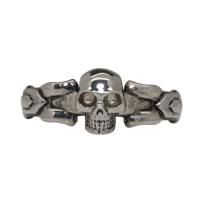 Photo: Alexander McQueen Silver Textured Skull Ring