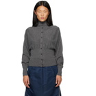 OPEN YY Gray Button Up Blouson Cardigan