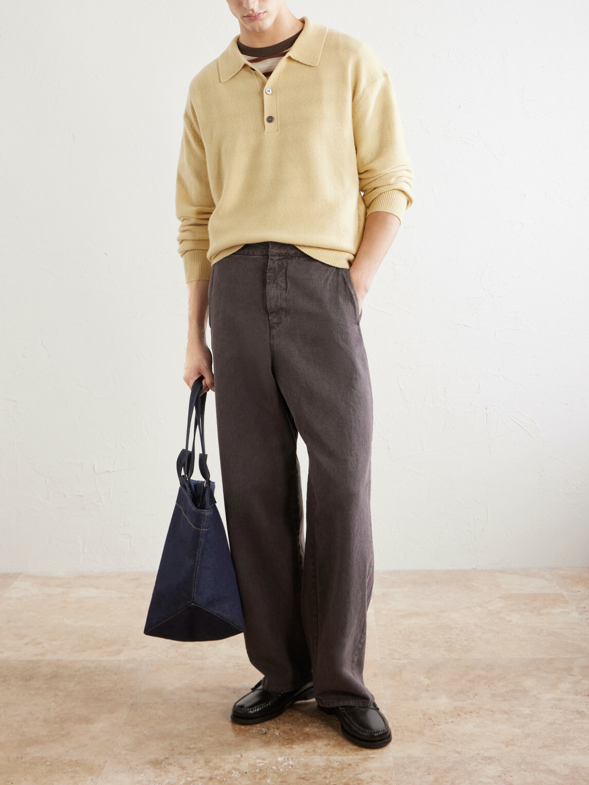 FRAME - Wool Polo Sweater - Yellow