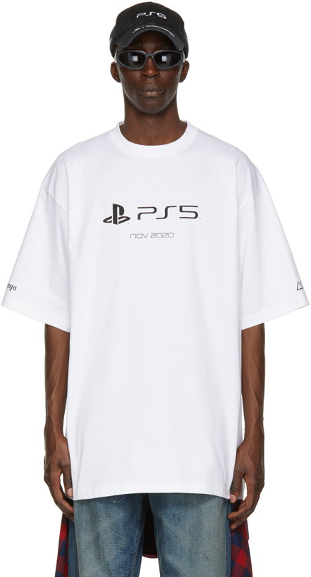 Photo: Balenciaga White Sony Playstation Edition Boxy T-Shirt