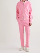 Palm Angels - Tapered Striped Logo-Embroidered Cashmere Sweatpants - Pink