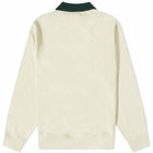 Grand Collection Collared Crew Sweat in Cream/Forest